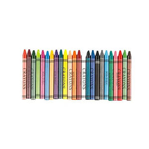 Coffret de crayons de cire soyeux Bonvan pour enfants avec logo personnalisé, 4/6/12/24 couleurs, crayons de cire non toxiques, emballage en boîte en papier - Product Image 1