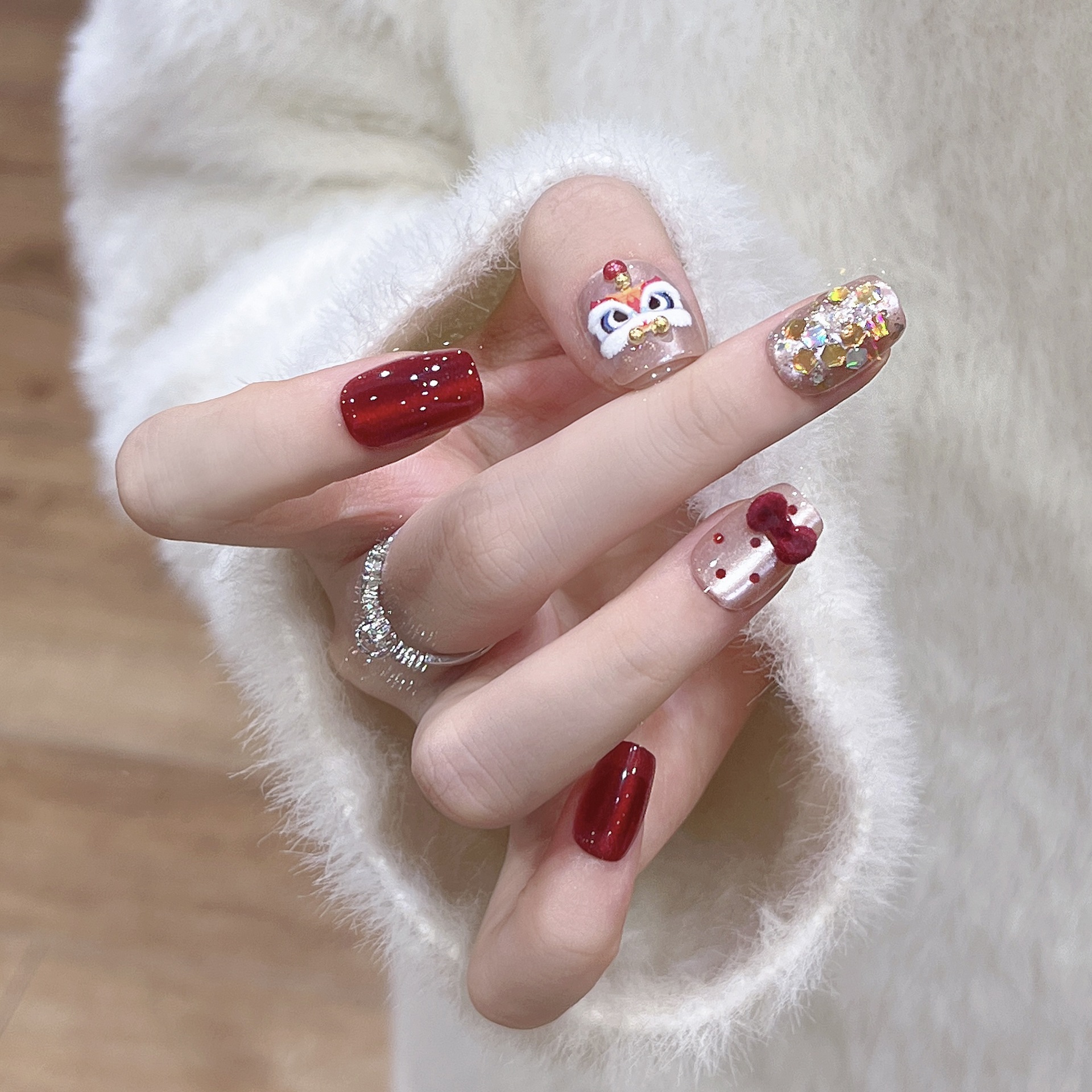 Caja de almacenamiento con lazo rojo vino Xingshi, adecuada para la mayoría de las hermanas