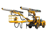 Perceuse hydraulique à double flèche pilotée par PLC TZ2S avec plateforme de service pour le forage de goujons de roche et de trous de dynamitage
