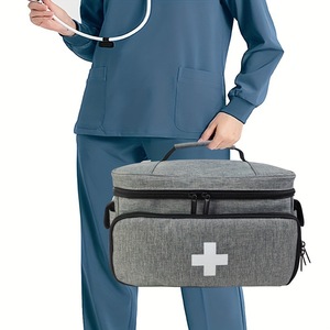 Büyük Kapasiteli Taşınabilir Boş Profesyonel Tıbbi Çanta Fermuarlı Sağlık İlk Yardım Çantası Ev İçin Taşıma Çantası Açık Hava İçin - Product Image 4