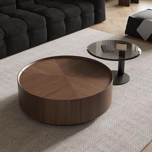 Table basse en bois massif style nordique italien, design moderne de luxe léger pour salon, petit appartement, noyer, 1 pièce, garantie 1 an - Product Image 4