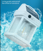 Lámpara de pared solar impermeable para exteriores IP65 con sensor de movimiento E27 bombillas LED y difusor de policarbonato para iluminación del hogar