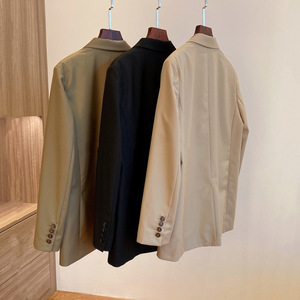 Chaqueta holgada de sarga de gran tamaño <span class=keywords><strong>para</strong></span> <span class=keywords><strong>mujer</strong></span>, traje de tejido elástico clásico de cuatro lados, Formal, Color sólido, <span class=keywords><strong>2021</strong></span> - Product Image 3