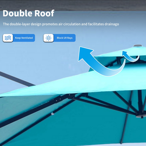 Parasol de patio robuste de style romain avec mât solide, résistant aux intempéries, idéal pour les piscines - Product Image 6