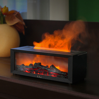 Nouveau diffuseur d'arômes cheminée, sept couleurs, minuterie, télécommande, simulation de flamme 3D, humidificateur ultrasonique, huile essentielle
