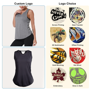 Débardeur de yoga pour femme, coupe courte croisée devant et dos, tissé, sexy, ample, grande taille, séchage rapide, respirant, pour le sport et la course à pied, haute qualité - Product Image 5