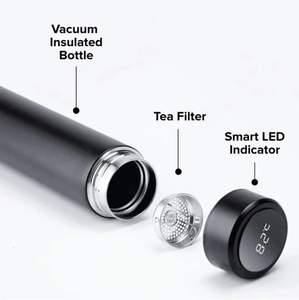 Bouteille d'eau intelligente à double paroi en acier inoxydable de 16 oz à vente chaude avec affichage de la température LCD, étiquette privée - Product Image 3