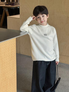 <span class=keywords><strong>Pull</strong></span> en tricot pour bébé garçon, nouveau modèle d'hiver 2025, cool, avec broderie de lettres, col montant - Product Image 5