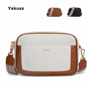 Yakuss T166 tas tangan selempang wanita, tas tangan dompet kulit Vegan kecil trendi untuk wanita