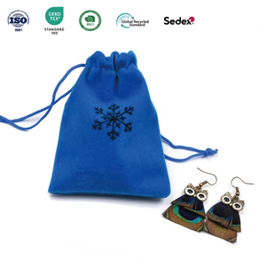 Sacs d'emballage pour bijoux en velours doux 7*9 mini avec double cordon de serrage, personnalisables avec logo, pour vente en gros, présentoirs de détail haut de gamme et sacs cadeaux pour bijoux - Product Image 2