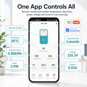 เบรกเกอร์อัจฉริยะ TUYA 1-63A รุ่นมินิ พร้อมรีเลย์ <span class=keywords><strong>WiFi</strong></span> สวิตช์ควบคุมระยะไกล วัดค่าการใช้ไฟฟ้า สำหรับบ้านอัจฉริยะ 90-240V 1P+N Chayo - Product Image 3