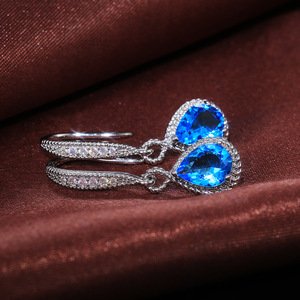 Orecchini a Goccia Blu per Donne, Eleganti Accessori Moda per Uso Quotidiano e Feste - Product Image 3