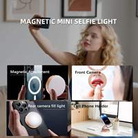 Dışbükey Aynalı Manyetik Selfie Dolgu Işığı Katlanabilir Uzatılabilir Video Işığı Mini ABS Malzeme Magsafe Telefonlarla Uyumlu