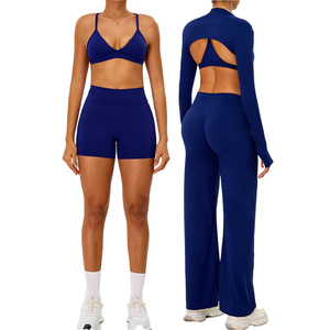Conjunto de Yoga de 3 Piezas con Logotipo Personalizado para Mujer, Ropa Deportiva con Tirantes Ajustables, <span class=keywords><strong>Bolero</strong></span>, Alta Elasticidad - Product Image 6