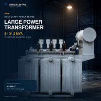 Transformateur de puissance immergé dans l'huile 35 kV de grande puissance, 8 MVA à 31,5 MVA, YNd11 triphasé pour projets de postes de transformation industriels et utilitaires, IEC 60076
