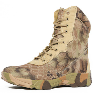 Bottes <span class=keywords><strong>de</strong></span> combat pour hommes, entraînement spécial, cheville, extérieur, amortissement des chocs, caoutchouc, cuir véritable, antidérapantes, bottes <span class=keywords><strong>de</strong></span> randonnée d'hiver - Product Image 5