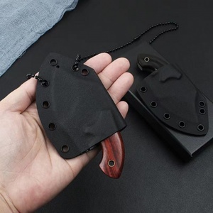 HK SS218 Hacha Pequeña Damasco OEM Personalizable DIY Cuchillo de Jardín Multifuncional de Acero Inoxidable con Mango de Madera y Punta de Clip de 8mm - Product Image 4