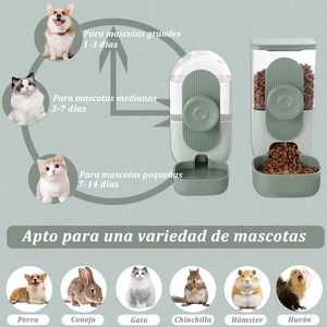 Mangiatoia per animali domestici con gabbia diretta in fabbrica + erogatore d'acqua | Alimentazione automatica per gravità | Ideale per gatti e cani di piccola taglia - Product Image 4