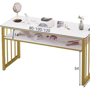 Mesa de Manicura Moderna de Metal de Lujo Ligero, Precio Especial, Tablero de Densidad, Mesa de Manicura Doble - Product Image 6