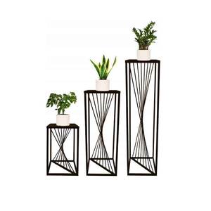 Support à fleurs en métal chromé noir pour la décoration de la maison et des mariages, avec trou de drainage pour utilisation en <span class=keywords><strong>jardin</strong></span> - Product Image 1