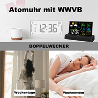 5112 Transparente Glas-Wetterstation mit Wecker, Thermometer, Hygrometer, Digitalem LCD-Temperatur- und Feuchtigkeitsmonitor, ODM