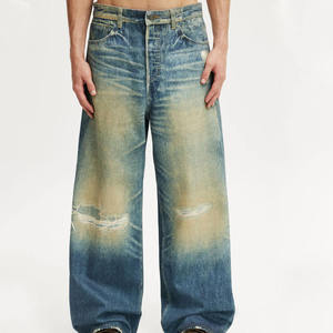 Pantalones Vaqueros Retro Americanos para <span class=keywords><strong>Hombre</strong></span>, Estilo Cowboy, Rotos, Holgados, <span class=keywords><strong>de</strong></span> Cintura Media, Casuales, Rectos, <span class=keywords><strong>de</strong></span> Pierna Ancha - Product Image 1