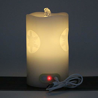 Lampe de nuit LED Fontaine d'eau dansante Bougie Décoration Salon Motif 3D Éclairage d'ambiance Bougie de fontaine
