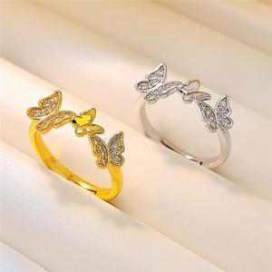 Anello Aperto a Farfalla da Donna, Anello Statement alla Moda, Accessorio Regolabile per Dito, Stile Elegante - Product Image 6