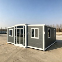 Maison modulaire extensible en conteneur, maison pliable portable avec panneaux sandwich isolés pour logement temporaire