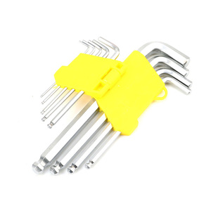 Jeu de clés Allen métriques en acier au carbone de type L pour usage industriel et bricolage, avec embout sphérique plat et bras long - Product Image 3
