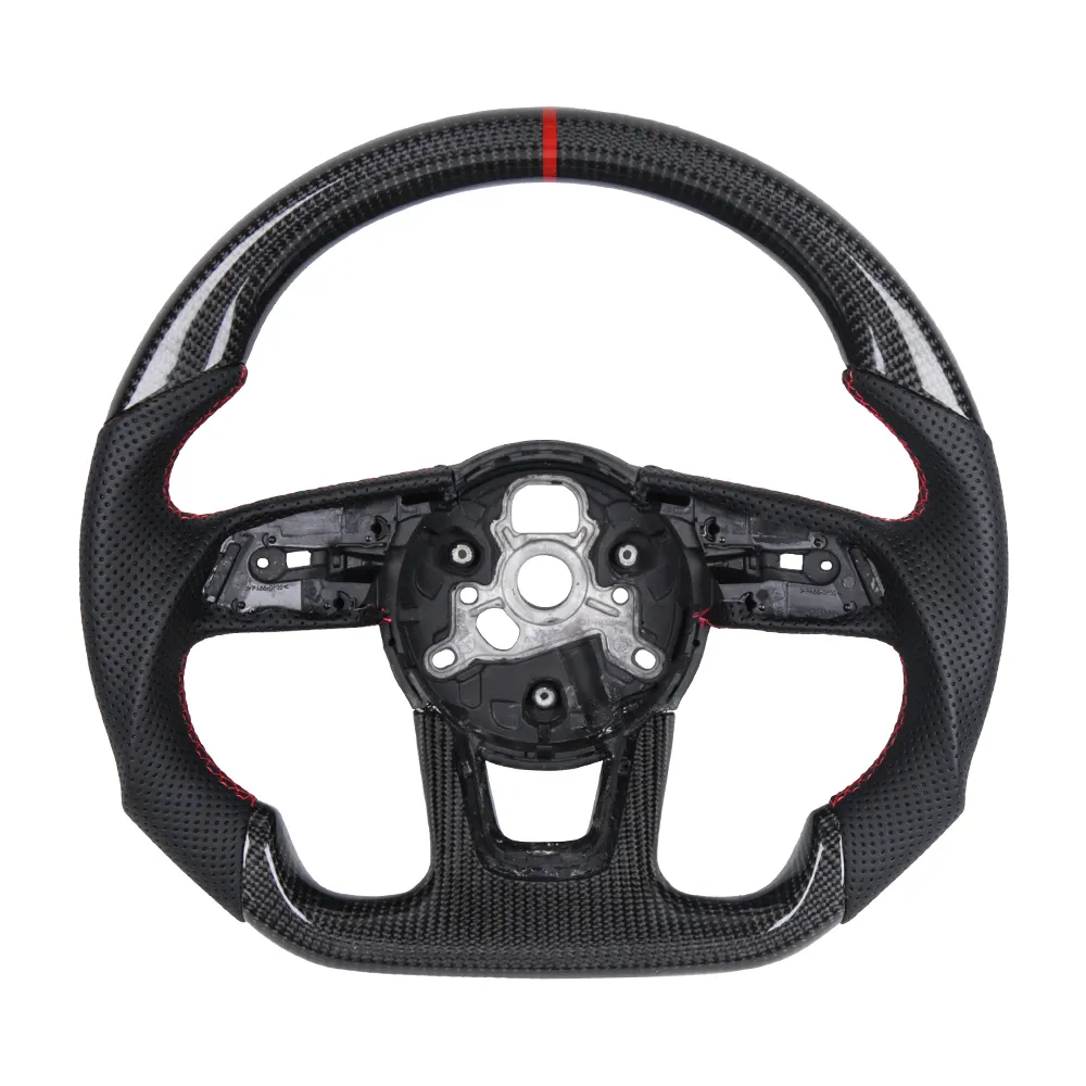 For Audi Real Carbon Fiber Steering Wheel for 17-21 RS3 19-21 RS4 17-21 RS5 17-22 A3 A4