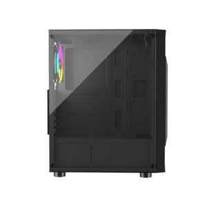 Boîtier de jeu pour ordinateur, <span class=keywords><strong>tour</strong></span> moyenne, avec fenêtre latérale, 6 ventilateurs, 2x 140 mm et 3x 120 mm, éclairage RVB <span class=keywords><strong>fixe</strong></span>, ATX, haut débit d'air, noir - Product Image 5