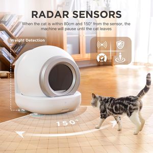 Bac à litière autonettoyant pour chat, grand bac à litière automatique pour chat avec contrôle APP 2.4GHz Wi-Fi pris en charge Smart Litter <span class=keywords><strong>Box</strong></span> pour chats - Product Image 3