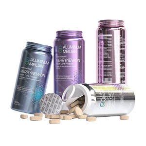 Customized Capacity Cylinder Aluminum Tin <b>Container</b> for Medicine <b>Pills</b> Eco-friendly Recyclable with Customized Printed Logo - Product Image 1