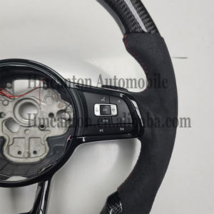 Volante Deportivo de Fibra de Carbono y Alcántara con LED de Alta Calidad para Volkswagen Golf 7.5 GTI - Product Image 3