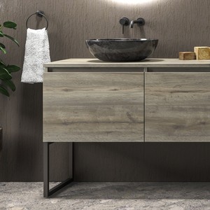 Mobile da Bagno di Lusso Kamalu SP-180P3 da 180cm con 3 Cassetti, Lavabo in Ceramica e Trattamento Superficiale Laccato - Product Image 3