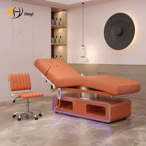 Lit de cils coréen en bois king size pour salon de beauté et de beauté Tables de massage électriques automatiques à 3 moteurs