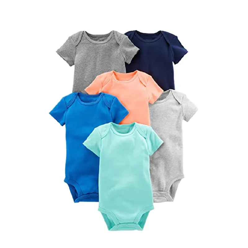 Conjunto de ropa de algodón con estampado personalizado para bebé, conjunto de pelele para bebé, servicio OEM informal completo, dibujo animado BSCI Unisex KW