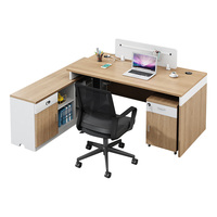 Bureau de direction modulaire commercial, poste de travail moderne en forme de L, mobilier de bureau durable