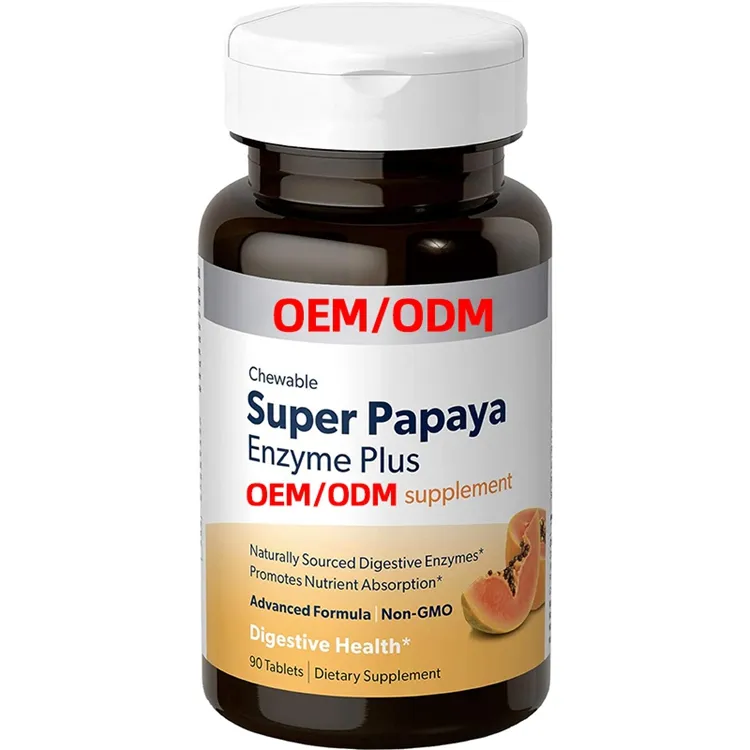 90 штук супер фермент папайи плюс жевательные таблетки натуральный аромат папайи способствует пищеварению и усвоению питательных веществ