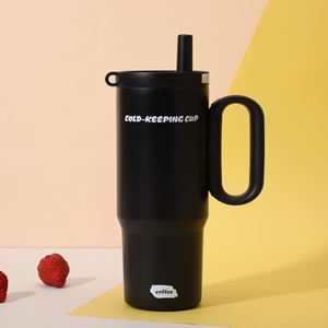 Gobelet de voyage isotherme à double paroi sous vide 24oz 720ml avec poignée Macaron, couvercle, paille et base antidérapante, conception personnalisée ODM - Product Image 5