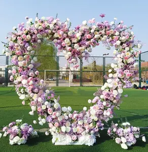 Arco di fiori di nozze sfondo arco di scena puntelli Decor Flower Stand arco di fiori a forma di cuore