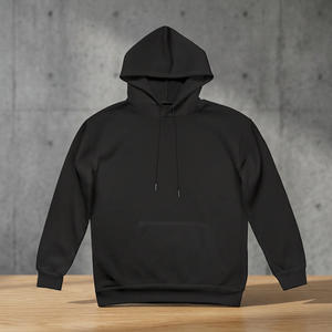 Sweat-shirt à capuche décontracté en maille épaisse 260g avec épaules tombantes et poches, personnalisable avec logo par impression par transfert thermique pour team building - Product Image 2