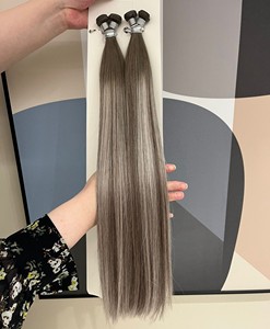 Venta al por mayor Super doble dibujado Remy del <span class=keywords><strong>pelo</strong></span> se puede cortar la trama fina flexible Balayage Ceniza Genius trama del <span class=keywords><strong>pelo</strong></span> - Product Image 1