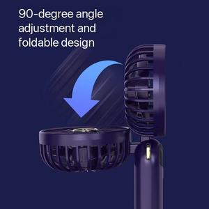IStapromo Gifts Mini Portable Handheld Fan With Digital Display Foldable <b>Battery</b> <b>Operated</b> Three Speeds Plastic Body - Product Image 6