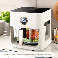 Friteuse à air intelligente multifonctionnelle avec fonction vocale et affichage visible, four à air automatique sans huile pour la maison, pour frites