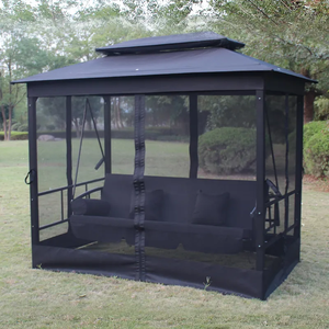 Modern Garden 3 Seats Outdoor Furniture <b>Patio</b> Gazebo <b>Swing</b> with Canopy - Product Image 1