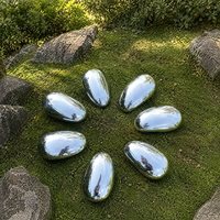 Heißer Verkauf: Luxuriöse Edelstahl-Mini-Stein-Akzentskulptur, hochglanzpoliert, für kleine Kieselgärten, Parks, Hotels und Innenhöfe – individuell anpassbar