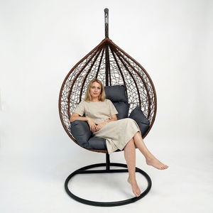 थोक कस्टम आउटडोर गार्डन बालकनी रेटन बुराई हैममॉक हैममॉक हैंग स्विंग टोकरी कुर्सी स्टैंड के साथ - Product Image 1