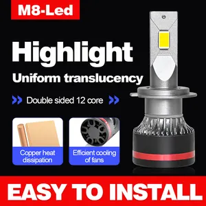 45W 높은 출력 M8 3 코어 led 헤드 라이트 h1 h4 h7 h11 9005 9006 자동차 led 헤드 라이트 전구 하이 퀄리티 자동 조명 시스템